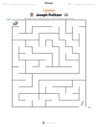 Aperçu de la feuille de travail imprimable Joseph Pulitzer