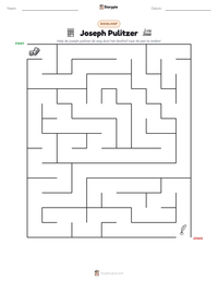 Joseph Pulitzer afdrukbare werkblad voorbeeld