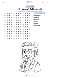 Prévia da folha de atividades imprimível Joseph Pulitzer