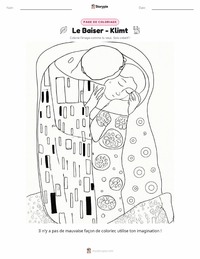 Page de coloriage Le Baiser pour les enfants