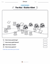 The Kiss - Gustav Klimt printable worksheet preview