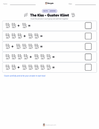 The Kiss - Gustav Klimt printable worksheet preview