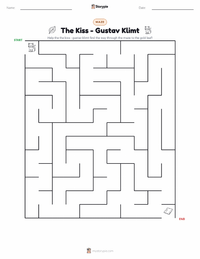 The Kiss - Gustav Klimt printable worksheet preview