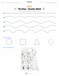 The Kiss - Gustav Klimt printable worksheet preview