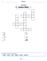Gustav Klimt printable worksheet preview