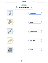 Gustav Klimt printable worksheet preview