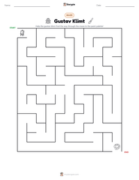 Gustav Klimt printable worksheet preview