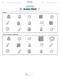 Gustav Klimt printable worksheet preview