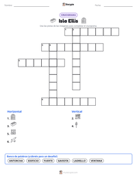 Vista previa de la hoja de trabajo imprimible de Isla Ellis