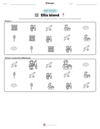 Ellis Island printable worksheet preview