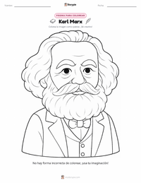 Página para colorear de Karl Marx para niños