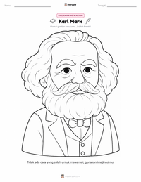Halaman mewarnai Karl Marx untuk anak-anak