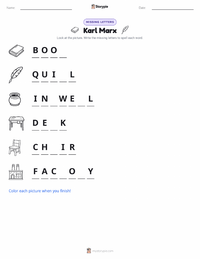 Karl Marx printable worksheet preview