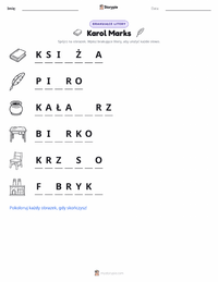 Podgląd drukowalnego arkusza ćwiczeń Karol Marks