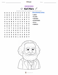 Vista previa de la hoja de trabajo imprimible de Karl Marx