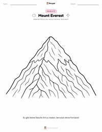 Mount Everest Malvorlage für Kinder