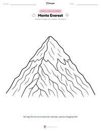 Página para colorear de Monte Everest para niños