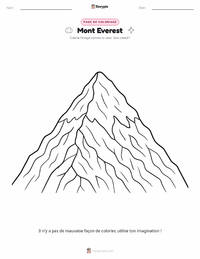 Page de coloriage Mont Everest pour les enfants
