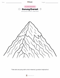 Halaman mewarnai Gunung Everest untuk anak-anak