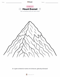 Mount Everest afdrukbare werkblad voorbeeld