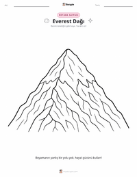 Everest Dağı çocuklar için boyama sayfası