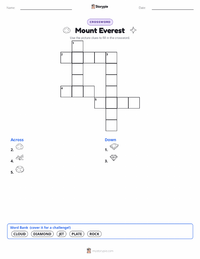 Mount Everest printable worksheet preview