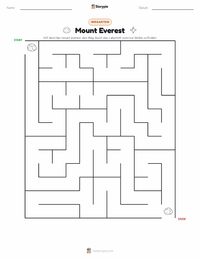 Mount Everest druckbare Arbeitsblatt Vorschau
