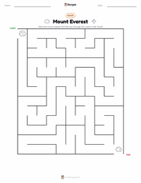 Mount Everest printable worksheet preview