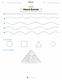 Mount Everest printable worksheet preview