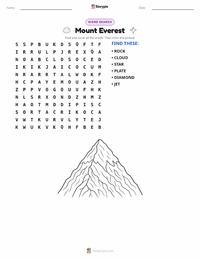 Mount Everest printable worksheet preview