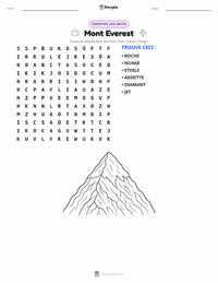 Aperçu de la feuille de travail imprimable Mont Everest