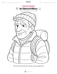Vista previa de la hoja de trabajo imprimible de Sir Edmund Hillary