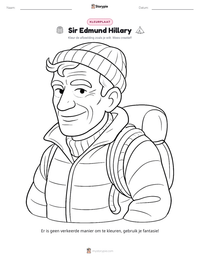 Sir Edmund Hillary afdrukbare werkblad voorbeeld