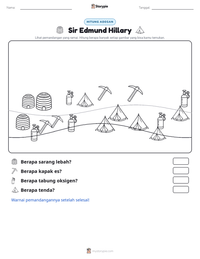 Prabaca lembar kerja cetak Sir Edmund Hillary
