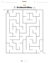 Sir Edmund Hillary printable worksheet preview