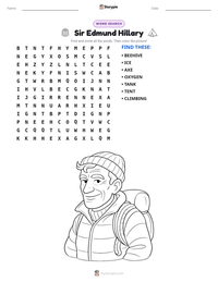 Sir Edmund Hillary printable worksheet preview