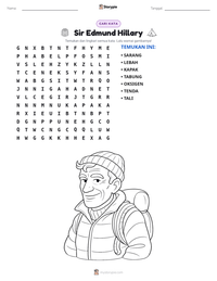Prabaca lembar kerja cetak Sir Edmund Hillary