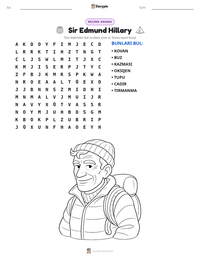 Sir Edmund Hillary yazdırılabilir çalışma sayfası önizlemesi