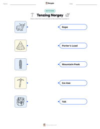 Tenzing Norgay printable worksheet preview