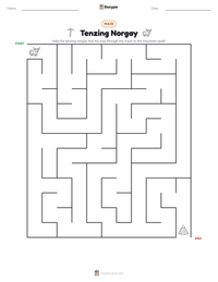 Tenzing Norgay printable worksheet preview