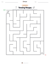 Aperçu de la feuille de travail imprimable Tenzing Norgay