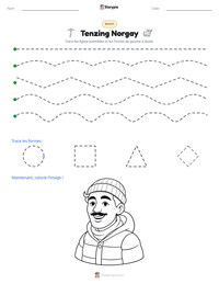 Aperçu de la feuille de travail imprimable Tenzing Norgay