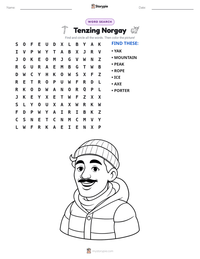 Tenzing Norgay printable worksheet preview