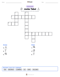 Junko Tabei printable worksheet preview