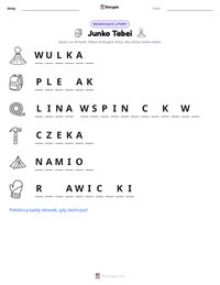 Podgląd drukowalnego arkusza ćwiczeń Junko Tabei