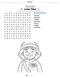 Vista previa de la hoja de trabajo imprimible de Junko Tabei
