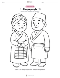 Sherpa people printable worksheet preview