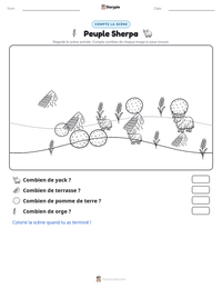 Aperçu de la feuille de travail imprimable Peuple Sherpa