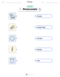 Sherpa people printable worksheet preview