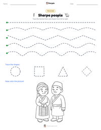 Sherpa people printable worksheet preview